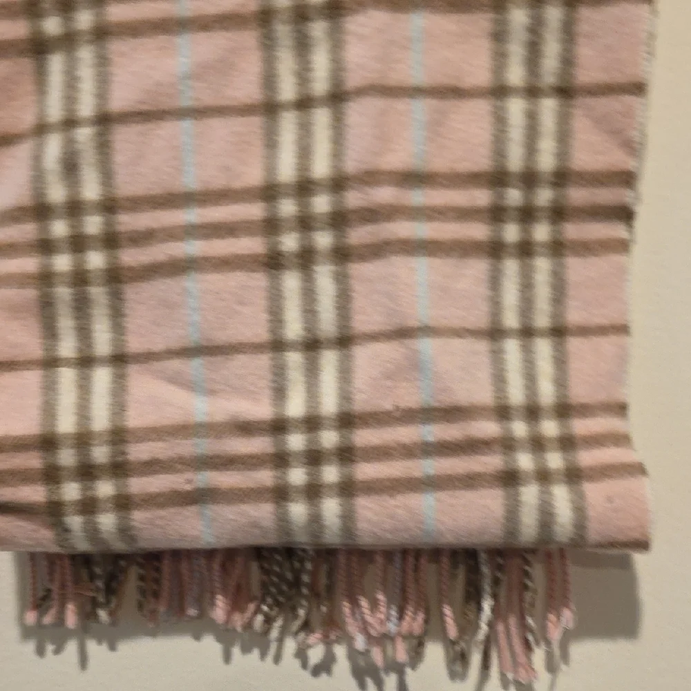 Burberry Pink and Brown Cashmere Scarf